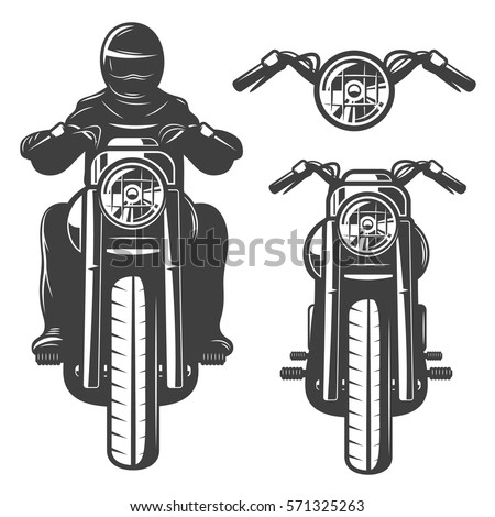 Motorcycle chopper, front, motorcycle driver, monochrome, wheel, headlamp