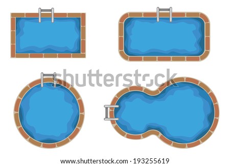 Swimming Pools. Top View Stock Vector Illustration 193255619 : Shutterstock