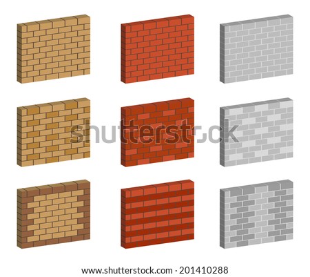 Set of brick wall