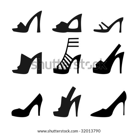 Shoes Silhouette Stock Vector Illustration 32013790 : Shutterstock