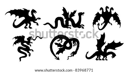 Dragons - stock vector