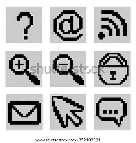 Pixel icon set