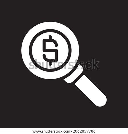 MagnifyingGlass icon vector simple with solid style and 64 x 64 pixel