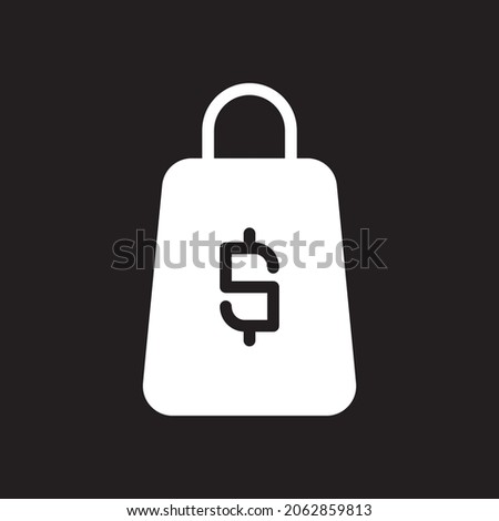 Shopping Bag icon vector simple with solid style and 64 x 64 pixel