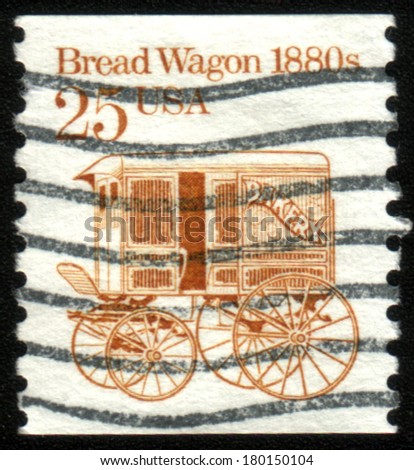USA - CIRCA 1986: Postage stamp printed in the USA, shows Bread Wagon 1880, circa 1986