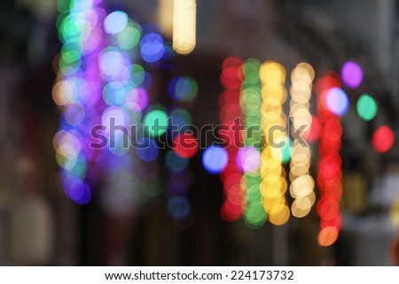 Lights on street side shop on the occasion of Diwali festival in Mumbai, India in October 2014.