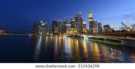 Singapore - July 24, 2015: View of Banks and Commercial buildings in Central Business District, Singapore Skyline.