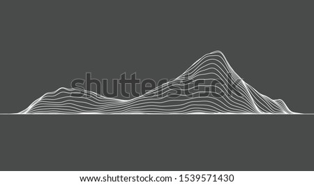 abstract elevation contour topography line for concept about minimal mountain , hill , wave form.