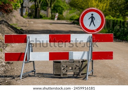 Similar – Image, Stock Photo roadblock. Street Warn