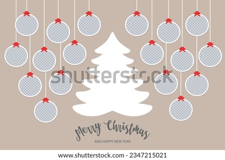 Similar – Image, Stock Photo Christmas composition. Round frame of red and golden Christmas baubles and festive ribbons on dark background, top view