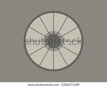 Round diagram with 12 parts with numbers. Business infographic banner, Calendar Template, horoscope, diagram. Vector illustration.