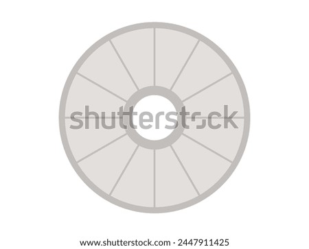 Vector circle diagram with 12 parts. Infographic or presentation template. Banner, calendar, Pie chart, waiting or loading process, circle graph. Flat vector illustration.