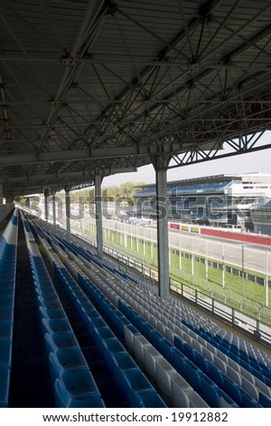 MONZA, ITALY - OCTOBER 27: Grandstand at Monza Formula One race track. Home of the Italian F1 Grand Prix October 27, 2008 in Monza, Italy