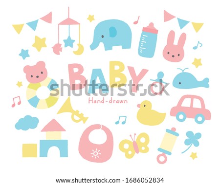 Pretty Baby toys pastel color no outlines