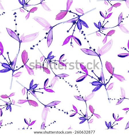 Purple Floral Water Color Pattern