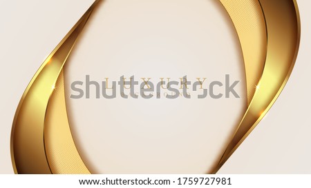 Luxury golden line  background mustard shades in 3d abstract style, Illustration from vector about modern template deluxe design.