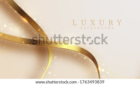 Luxury golden line background mustard shades in 3d abstract style. Illustration from vector about modern template deluxe design.
