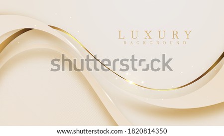 Luxury background With golden lines And the light sparkles Mustard color in 3d abstract style, illustration from vector deluxe template modern design.