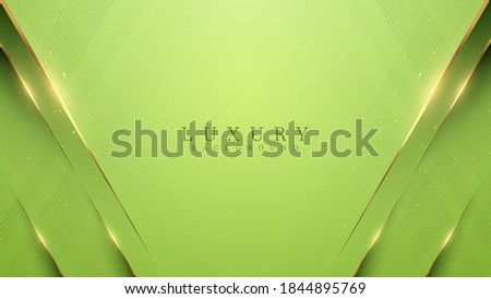 Green luxury background with golden lines, modern 3D style backdrop. illustration from vector about modern template deluxe design.