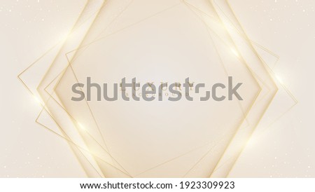 Triangle golden line luxury background on cream color.