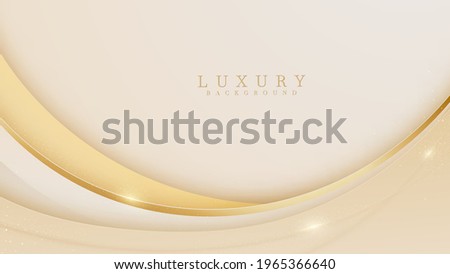 Luxury light yellow pastel abstract background combine with golden lines element, Illustration from vector about modern template deluxe design.