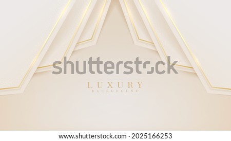 Golden line luxury on cream pastel color background, Illustration from vector about modern template design that feels precious and expensive.
