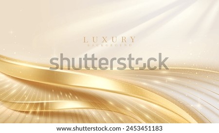 Luxury Abstract Gold Background with Glitter Light Effect Decoration.