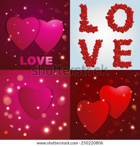 Valentines day. Abstract paper hearts. Love. Valentine background with hearts