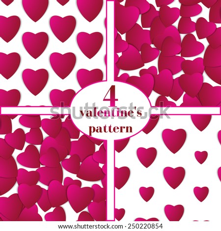 Valentines day. Abstract paper hearts. Love. Valentine background with hearts