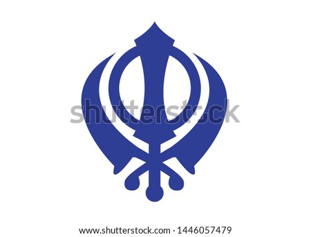 Sikhism religion Khanda symbol icon isolated on transparent background. Khanda Sikh symbol. Flat design. Vector Illustration.Khanda Sign symbol of guru nanak dev ji