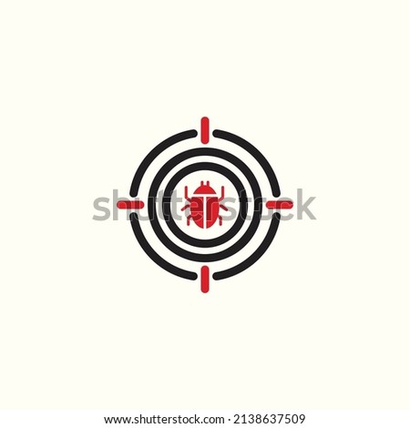 Malware bug in target vector icon. Network Vulnerability - Virus, Malware, Ransomware, Fraud, Spam, Phishing, Email Scam, Hacker Attack - IT Security Concept Design. EPS 10