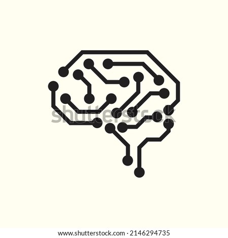 AI artificial intelligence icon vector. Technology, brain, circuit, information. EPS-10 