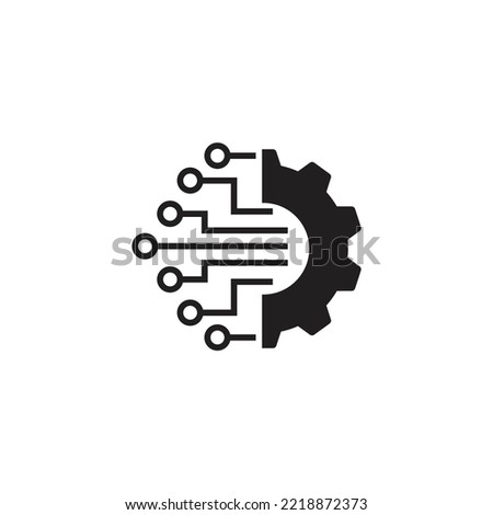 Technology and  gear icon concept design vector 