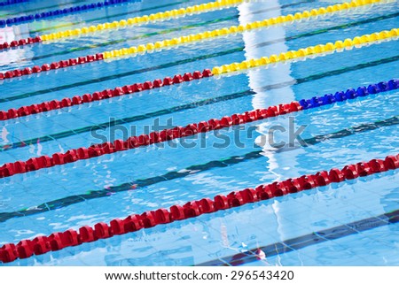 Lane markers in a standard swimming pool