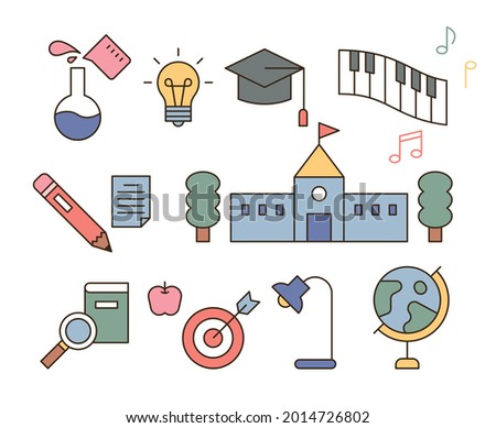 Education icons. outline simple vector illustration.