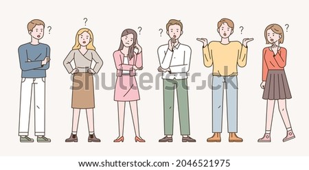 Similar – Image, Stock Photo Woman man and question mark