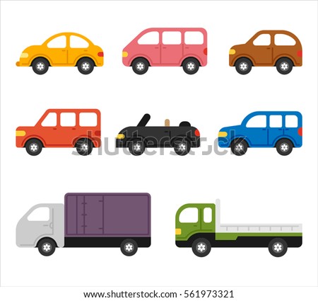 Various transportation means car vector illustration flat design