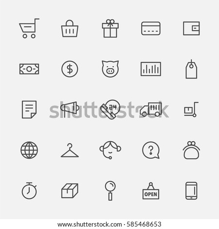 line icons about shopping vector illustration flat design