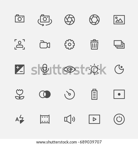 Photo icons vector illustration flat design