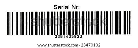Fine image close-up of classic barcode of a serial number