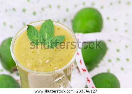 smoothie cocktail of feijoa health vitamin diet selective soft focus