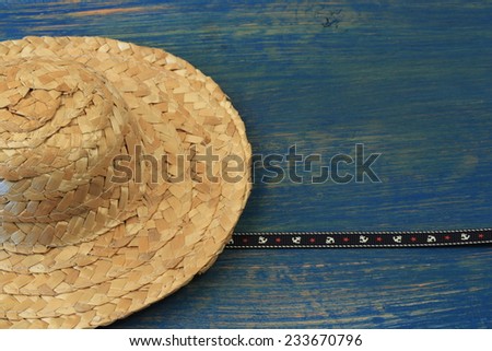 Marine abstract vintage background is old hat tree selective soft focus toned photo