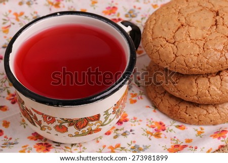 compote juice with almond biscuits morning breakfast lunch dinner home kitchen organic health eco rustic kitchen