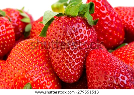 ripe strawberries on a white background selective soft focus