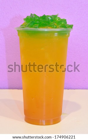 passion fruit green tea in plastic cup