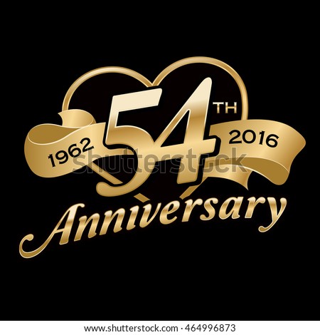 54th Anniversary Stock Vector 464996873 : Shutterstock