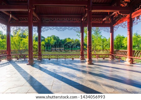 Traditional Chinese architecture in Wu Hou Ci, the temple for three kingdom hero Zhu Geliang. Zdjęcia stock © 