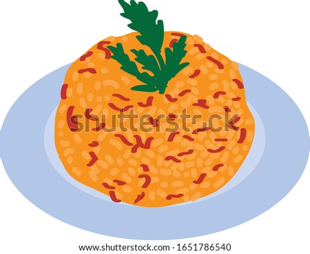 Vector Illustration of Turkish Food, Bulgur Wheat Rice