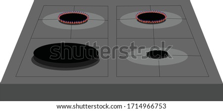 Vector Illustration of a Turkish Style Cooker, Countertop Stove, cooker Stove 