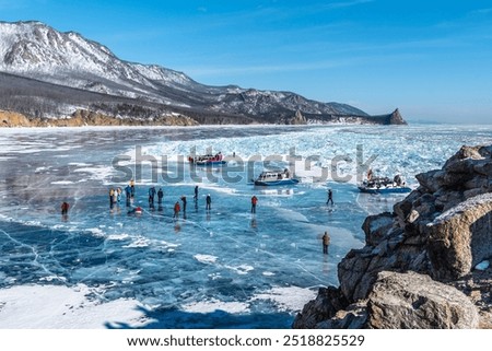 Similar – Image, Stock Photo frozen lake in the dunes